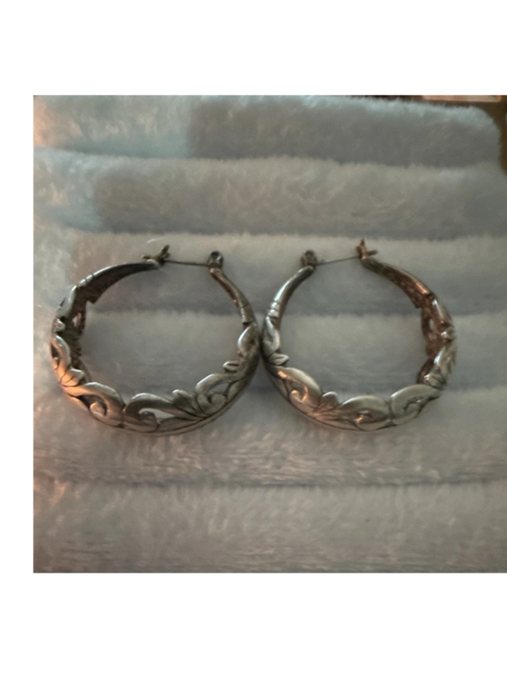 Sterling Silver Floral Hoop Earrings - Women's Jewelry